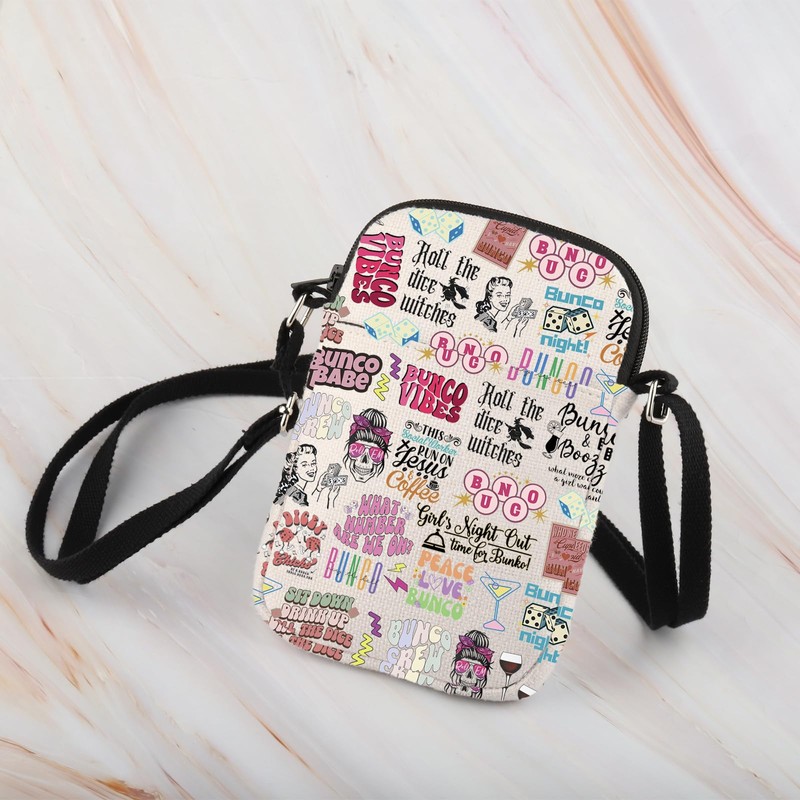 WCGXKO Girls Night Out Bunco Canvas Crossbody Bag Bunco Bag