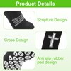 Qoncosy 2 Pairs Christian Soccer Socks,Cross Grip Anti Slip Religious