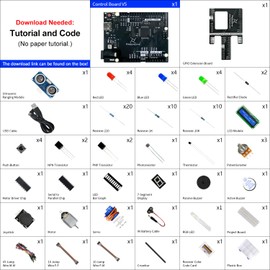 Freenove Super Starter Kit with Board V5 Rev4 Mini (Compatible with Arduino IDE), Arm Cortex-M4 Microcontroller, 305-Page Detailed Tutorial, 172 Items, 60 Projects