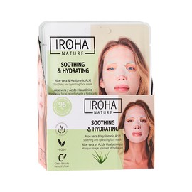 IROHA NATURE IROHA NATURE Comforting & Hydrating Tissue Face Mask with Aloe Vera | 15 Pieces | Aftersun Effect | 96% Natural Ingredients