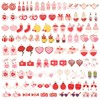 SANNIX 110Pcs 55 Pairs Valentine's Day Charms Gold Enamel Jewelry