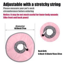 Cat Recovery Collar Adjustable Cat Neck Protective Cat Collar Waterproof Elizabethan E Collar for Cats Kittens Puppies after Surgery to Stop Licking Wounds (Pink)