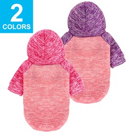 MOIRIG Dog Sweater, Dog Sweaters for Small Dogs, 2, 3 Pack Warm Soft Pet Clothes for Puppy, Medium Large Cat, Dogs Girl or Boy, Dog Shirt for Winter Christmas (Hoodie Pink,Purple+Pink,Rose, Small)