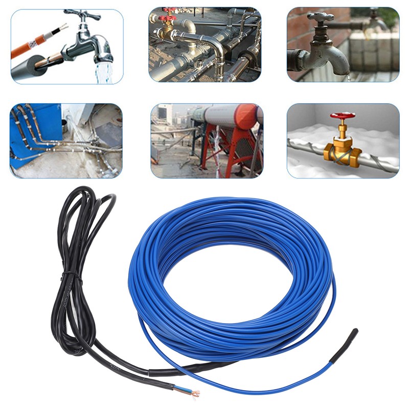 Heating Cable 20M Length 300W IP68 Waterproof Freeze Proofing Pipeline