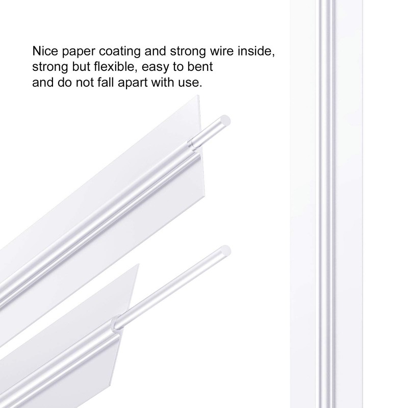 Easytle White Paper Twist Ties 100 Pcs 5" Reusable Bread