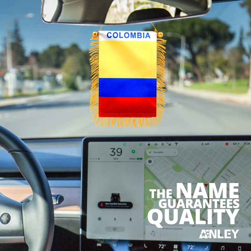 Anley 4 X 6 Inch Colombia Fringy Window Hanging Flag