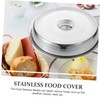 Healeved 2Pcs Stainless Steel Steak Cover, 24cm Round Griddle Dome,