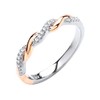 Sterling Silver & Rose Gold 0.10ct Diamond Eternity Ring -