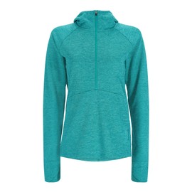 Simms Women’s Bugstopper Hoodie with Insect Shield, Half Zipper Fishing Hoodie, UPF 50 Sun Protection - Bluegrass Heather - X-Small