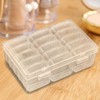 Bead Storage Box,15 Grids Clear Nail Accessory Storage with Hinged
