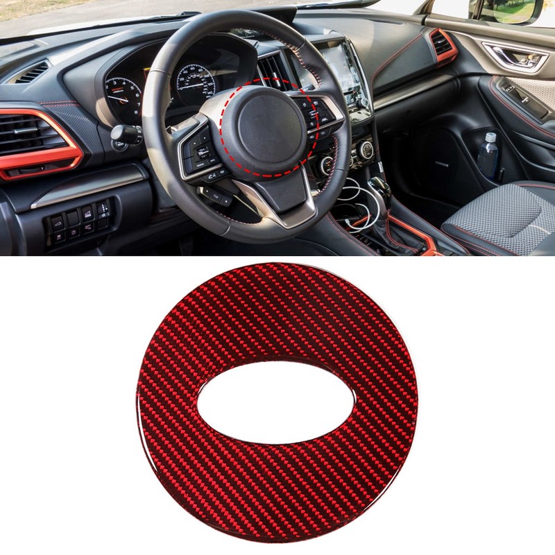 Left Hand Drive Carbon Fiber Interior Steering Wheel Sticker Trim