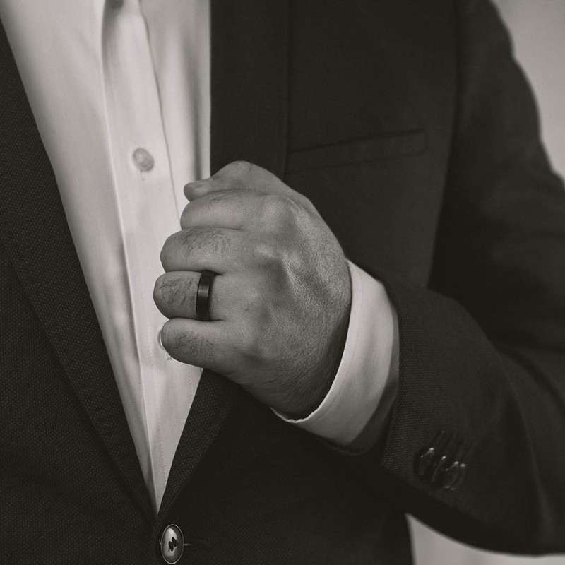 6mm Tungsten Mens Ring Engraved I Love You Black Wedding