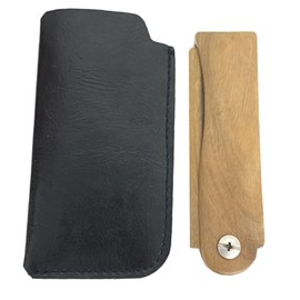 Healvian 1set Folding Wooden Beard Comb Protective Case Compact Travel-friendly Design Lightweight Oil Comb for Styling and Grooming for Home and Go Use