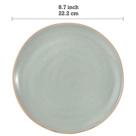 Bico Light Sage Green 8.7 inch Stoneware Salad Plates Set, Set of 4, Microwave and Dishwasher Safe, for Salad, Appetizer, Side Dishes, Tapas