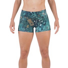 Tough Mode Apparel Pantalones cortos de compresión para mujer, tiro medio, 3 y 5 pulgadas, para correr, entrenamiento, yoga, voleibol, WOD, Punto de ruptura de 3"-Recon, S