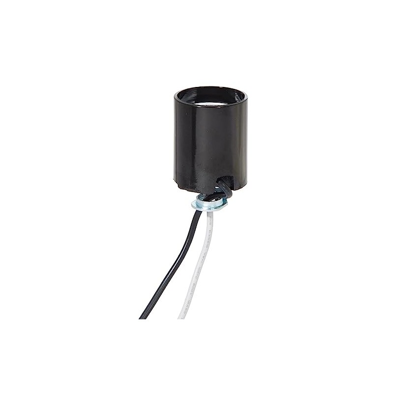 B&P Lamp Medium Base Phenolic Socket with 1/8IP Bottom Hickey