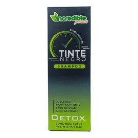 Shampoo Para Canas Con Tinte Para Cabello Color Negro 2 En 1