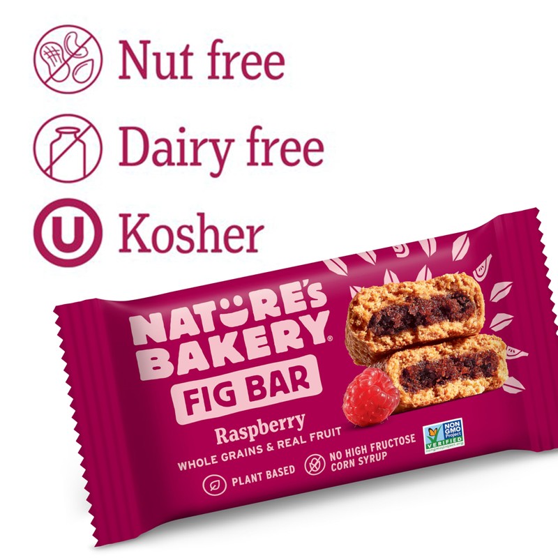 Nature’s Bakery Whole Wheat Fig Bars, Raspberry, Real Fruit, Vegan,