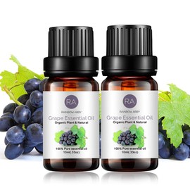 RAINBOW ABBY 2-Pack Grape Essential Oil 100% Pure Organic Plant Natural Flower Essential Oil for Diffuser Message Skin Care Sleep - 10ML