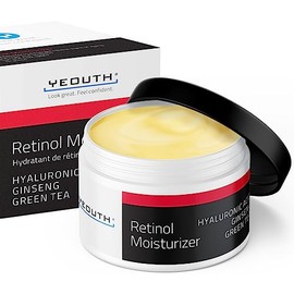 YEOUTH Crema de retinol para cara, hidratante facial de retinol para mujeres y hombres con cido hialurnico y t verde, hidratante nocturno para una... 