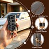 PU Leather Key Fob Holder Case,Leopard Print Car Key Case(Black)