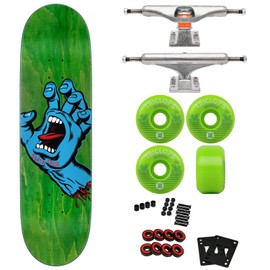 Santa Cruz Skateboard Screaming Hand 8.8" with Independent Mids Silver 159 Trucks, Triclops 56mm Wheels, ABEC 5 Bearings, Risers, Hardware, Griptape