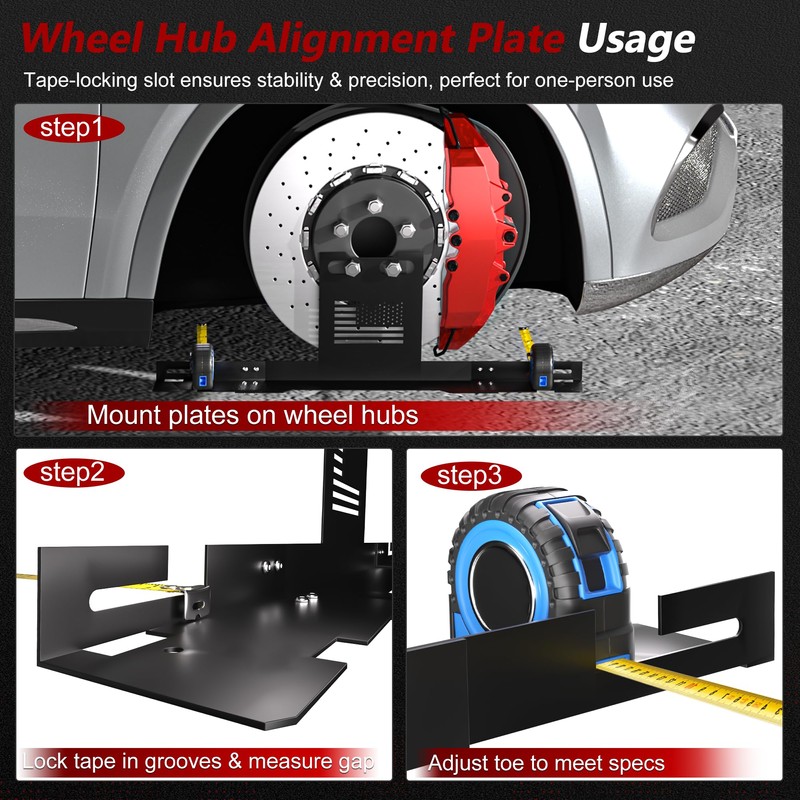 Upgraded Heavy Duty Wheel Alignment Tool Kit, Rust-Proof Coating Automotive