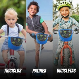 Canasta Canastilla Bicicleta Niño Plástico Rodado 12 Color Azul