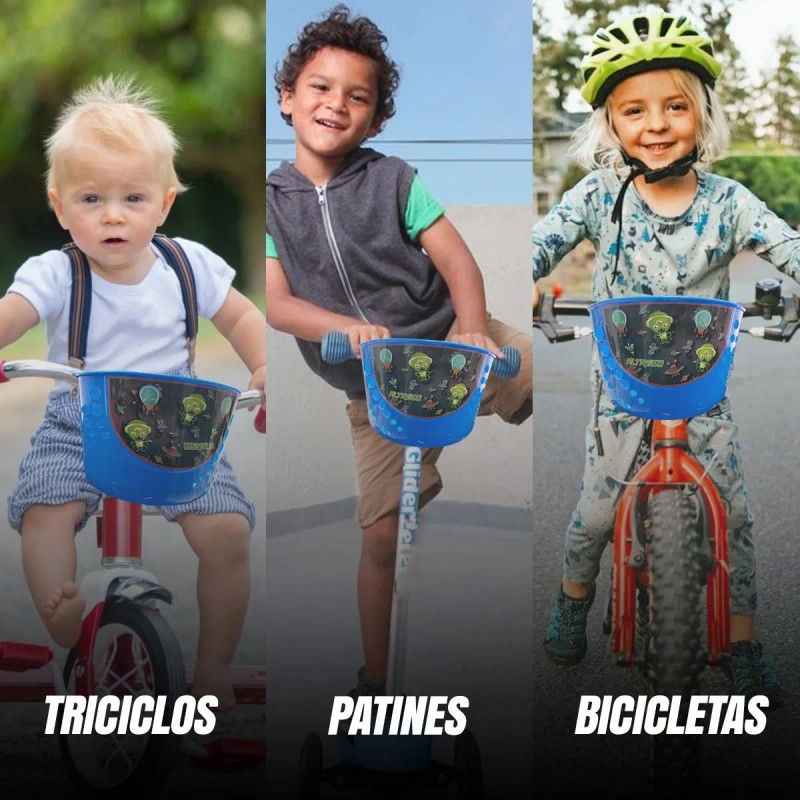 Canasta Canastilla Bicicleta Niño Plástico Rodado 12 Color Azul