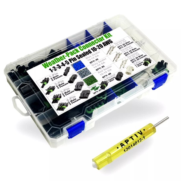 Delphi Weather-Pack 373pcs Aptiv (Delphi) 1-2-3-4-5 Pin Weatherpack, 20 Amp