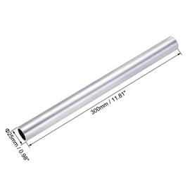 TOP-VIGOR 1Pc 6063 Aluminum Round Tube, 25mm OD 20mm ID 300mm Length Seamless Aluminum Straight Tubing Metal Pipe for Industry DIY Projects