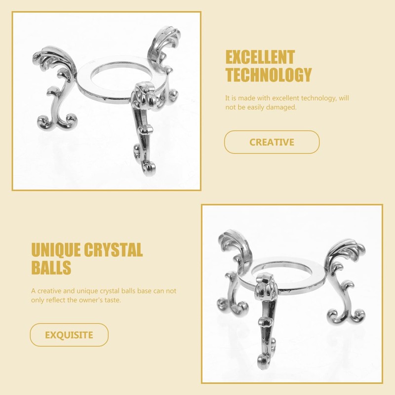 ABOOFAN 2pcs Crystal Ball Display Stand Iron Sphere Holder Globe