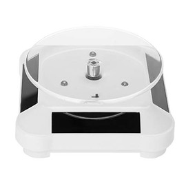 Solar Showcase 360 Degrees Display Stand, Rotating Turntable with LED Light for Watch Phone Jewelry Display Stand(White)