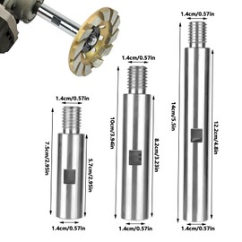 Set of 3 Angle Grinder Extension, M14 Polisher Extension Shaft Set, Stainless Steel M14 Angle Grinder Extension Connection Rod for Polishing Machine, Car Polisher, 75 mm, 100 mm, 140 mm