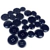 Pack of 12 Dark Blue Sew on 15mm Round Buttons