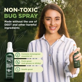 Deet-Free Insect & Mosquito Repellent 8oz – Nice Smelling Insect Repellent with Lemongrass Oil Safe for Pets and Kids – Bug Spray Against Mosquitoes, Gnats, Black Flies, No-See-ums, and Other Insect