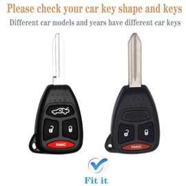 WKEDQAF TPU for Jeep Key Fob Cover Compatible with Chrysler 200 300 PT Cruiser Dodge Charger Magnum Durango Jeep Grand Cherokee Commander Liberty (White-J-a)