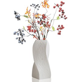 Jarron De Ceramica Moderno Florero Minimalista,Jarrones Decorativos Modernos,Jarrones Geométrico Utilizados en la Mesa de la Boda, Fiesta, Escritorio,Sala de Estar, Dormitorio de Oficina (Blanco-L)