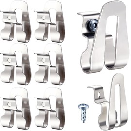 Replacement Belt Clip Hooks Stainless Steel Driver Belt Clip Drill Hook Tool with Screws Power Tool Parts(8 Pieces)
