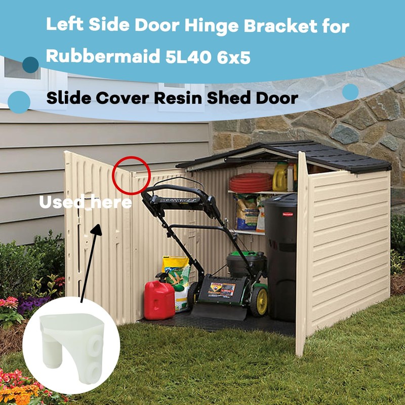 Resin Shed Door Left Hinge, Compatible with Rubbermaid 6 X