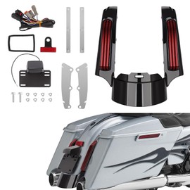 Hutigertech 2014-2023 Rear Fender Fascia w/LED For Stop/Tail/Turn Signal Lights Fits For Harley Touring Road King Road Glide Street Glide Electra Glide Ultra Limited (Red Lens)