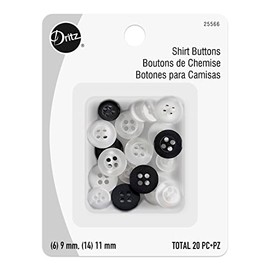 Dritz, Surtido, 9 y 11 mm, 20 botones de camisa, cuenta
