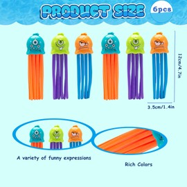 Jellyfish Torpedoes Toys,Underwater Diving Toy Fun Diving Squid Toys,Summer Swimming Pool Sinking Toy Sinkers for Kids Gifts,Squid Dive Bath Water Underwater Pool Training Swim Toy for Girls Boys