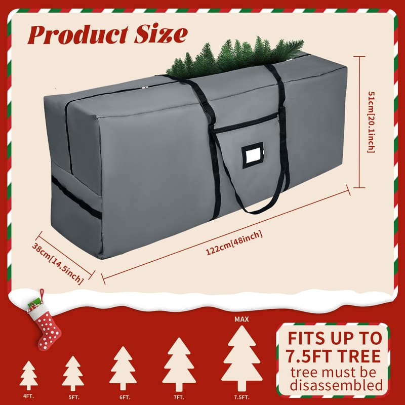 Hafuvool Christmas Tree Storage Bag Heavy Duty 600D Oxford Christmas