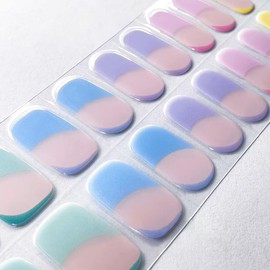 LabTabBa Semi Cured Gel Nail Strips - 20pcs Glaze Gel Nail Stickers, Salon Quality DIY Nail Wraps, Nail Stickers for Easy Application, UV Light Required