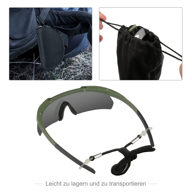 Feyachi Shooting Glasses with 3 Interchangeable Lenses, Safety Goggles Impact-Resistant