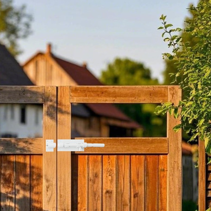 Barrel Bolt Latch, Slide Bolt Gate Latch, 6.3 Inch White