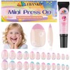 EBANKU 24 Pieces Kid Fake Nail Kit, Daisy Press on