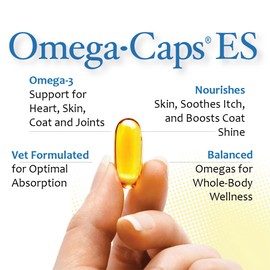 Omega-Caps ES for Large & Giant Dogs - Omega 3, Vitamins, Minerals, Antioxidants - Support Immune System, Joints, Heart, and Brain - 250 Softgel Capsules