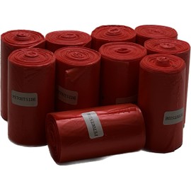230 DOG WASTE POOP BAGS 10 REFILL NO-CORE ROLLS RED by PetOutSide